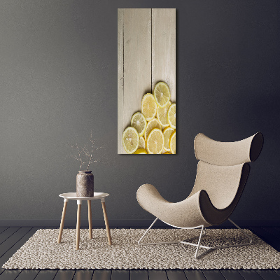 Tableau mural sur toile Citrons sur bois