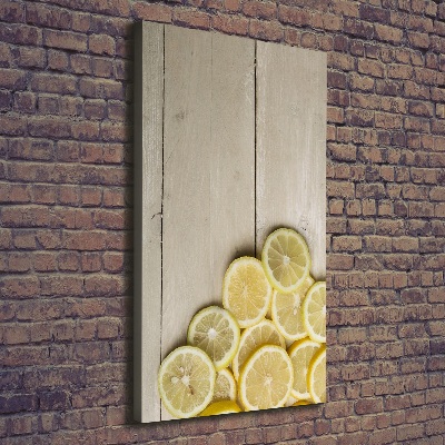 Tableau mural sur toile Citrons sur bois