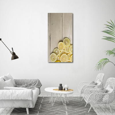 Tableau mural sur toile Citrons sur bois