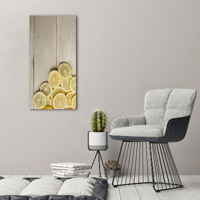 Tableau mural sur toile Citrons sur bois