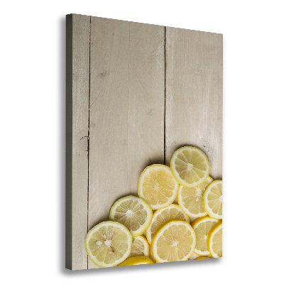 Tableau mural sur toile Citrons sur bois