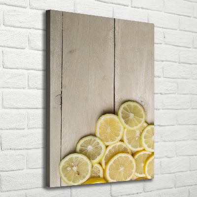 Tableau mural sur toile Citrons sur bois