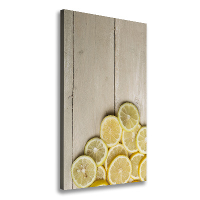 Tableau mural sur toile Citrons sur bois