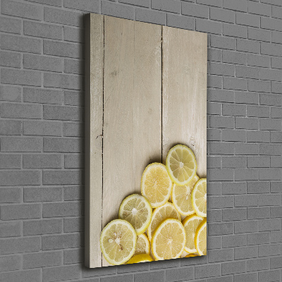 Tableau mural sur toile Citrons sur bois