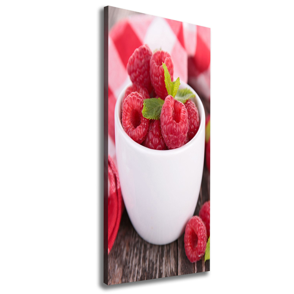 Tableau photo sur toile Framboises en coupe