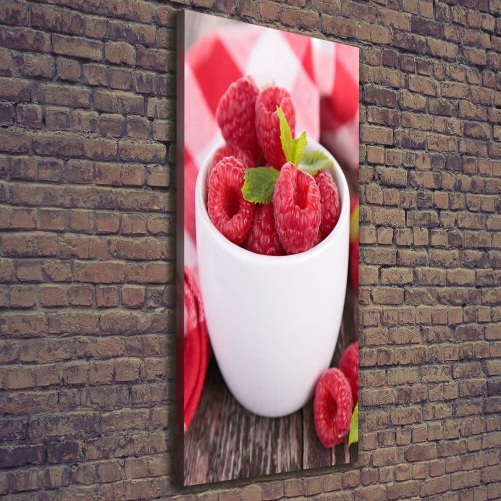 Tableau photo sur toile Framboises en coupe