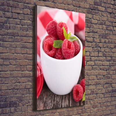 Tableau photo sur toile Framboises en coupe