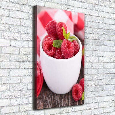 Tableau photo sur toile Framboises en coupe