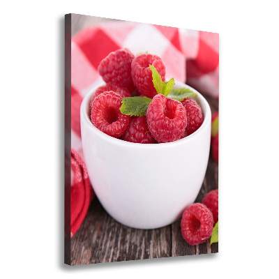 Tableau photo sur toile Framboises en coupe