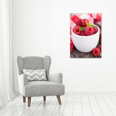 Tableau photo sur toile Framboises en coupe