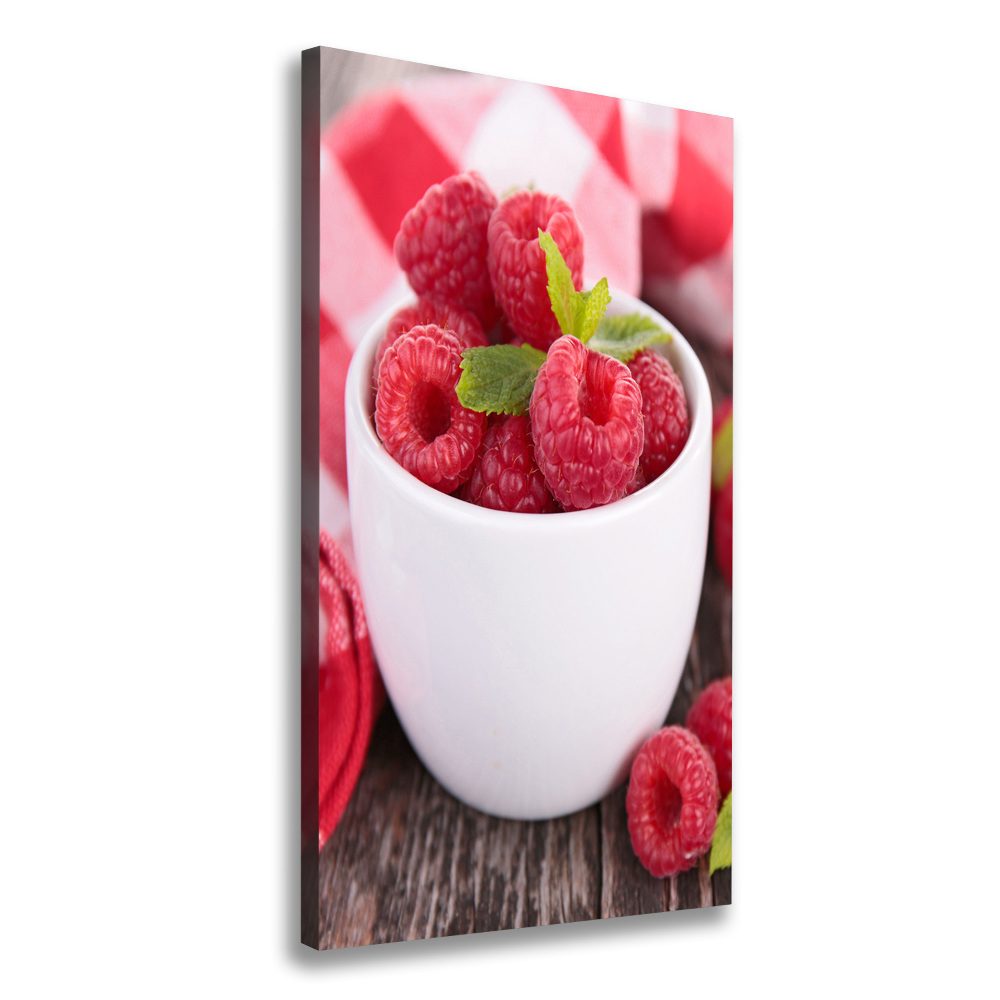 Tableau photo sur toile Framboises en coupe