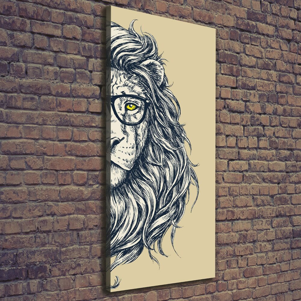 Tableau toile imprimée Lion hippie