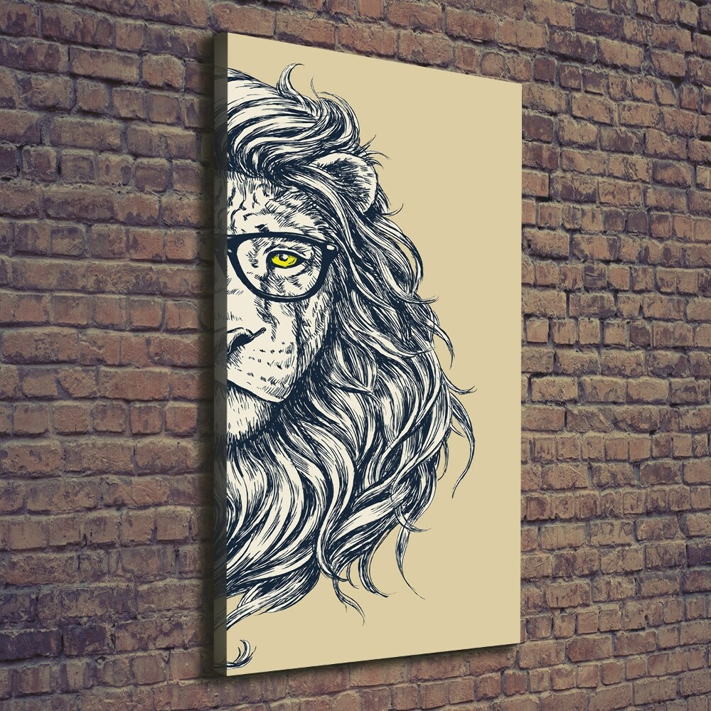 Tableau toile imprimée Lion hippie