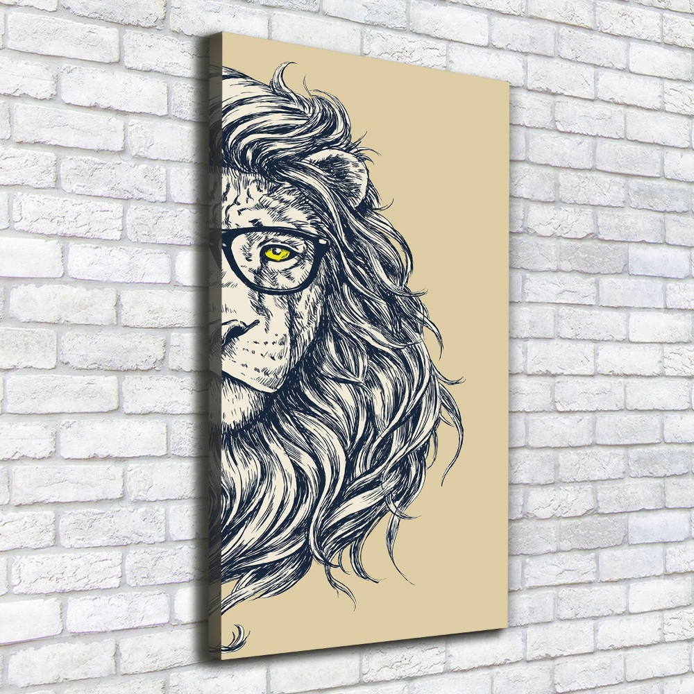 Tableau toile imprimée Lion hippie