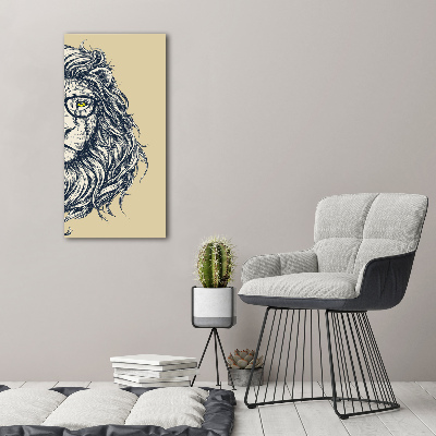 Tableau toile imprimée Lion hippie