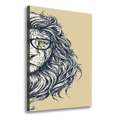 Tableau toile imprimée Lion hippie