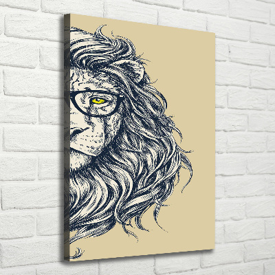 Tableau toile imprimée Lion hippie