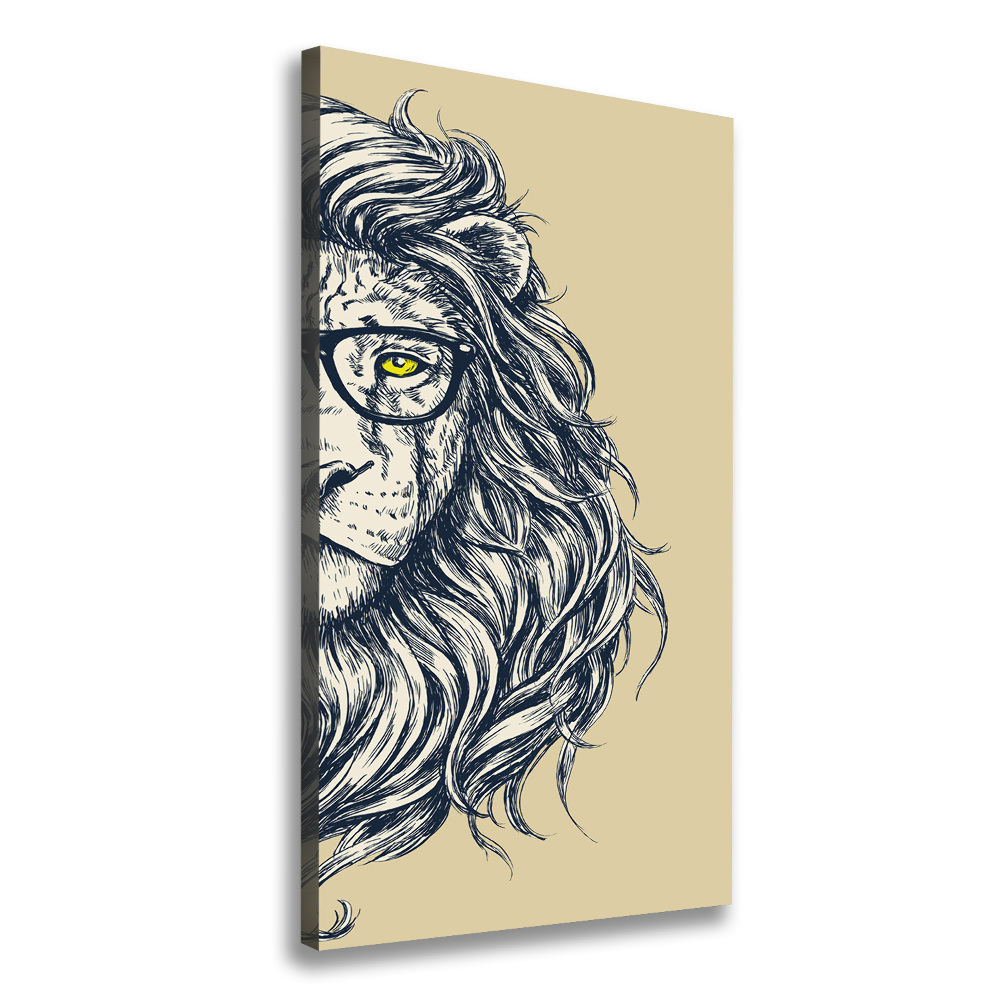 Tableau toile imprimée Lion hippie