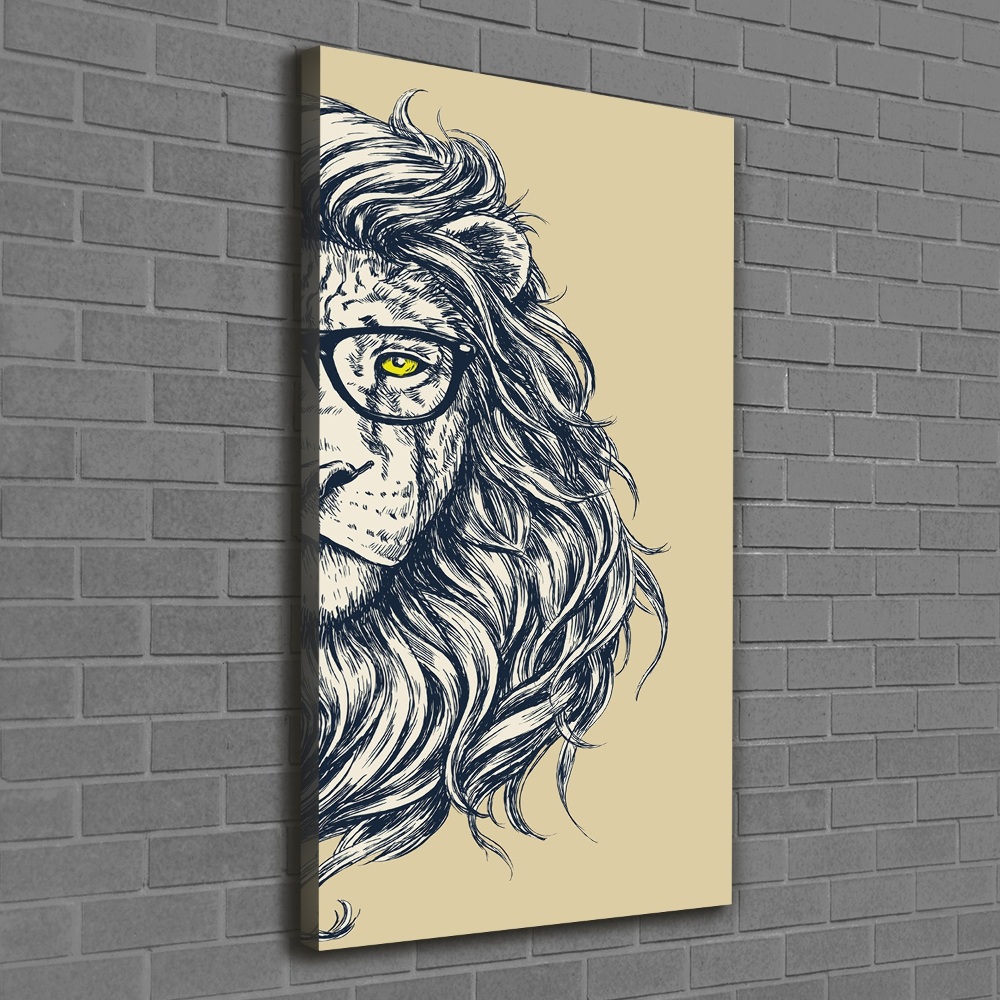 Tableau toile imprimée Lion hippie