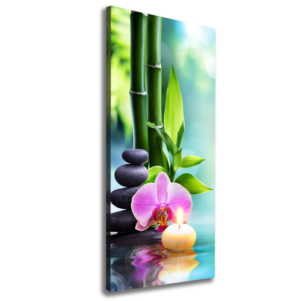 Tableau sur toile Orchidée et bambou