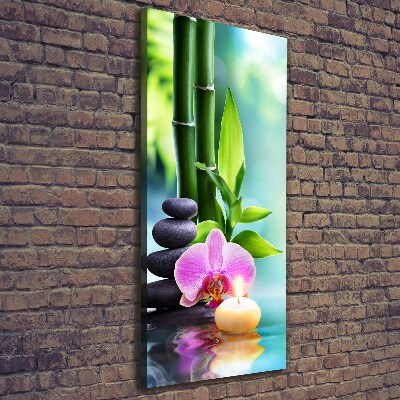 Tableau sur toile Orchidée et bambou