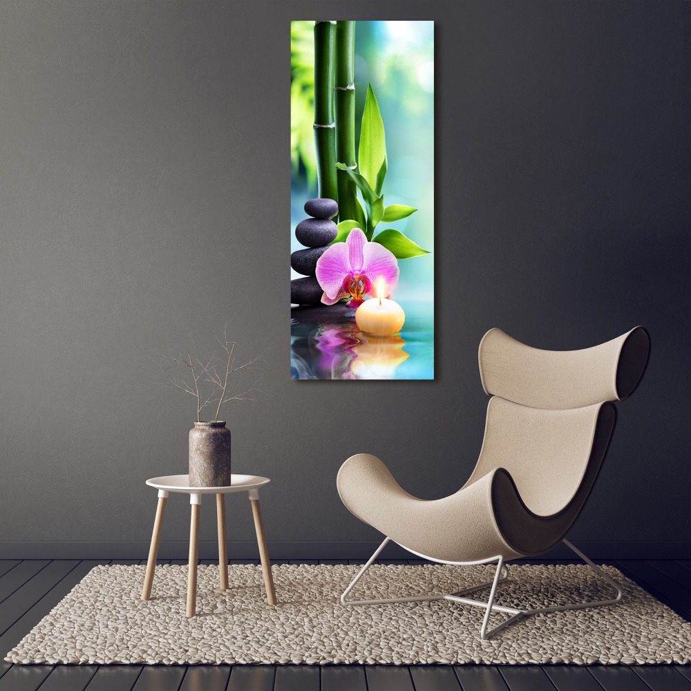 Tableau sur toile Orchidée et bambou