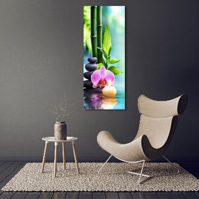 Tableau sur toile Orchidée et bambou