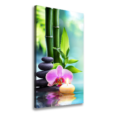 Tableau sur toile Orchidée et bambou