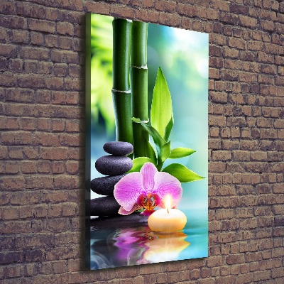 Tableau sur toile Orchidée et bambou