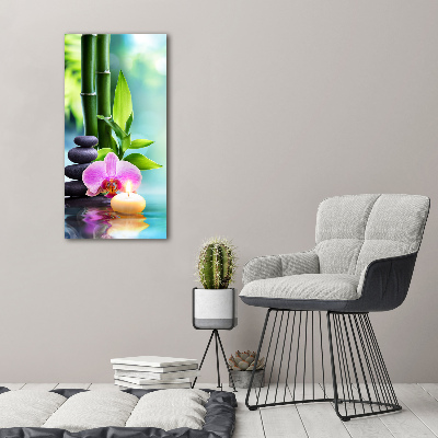 Tableau sur toile Orchidée et bambou