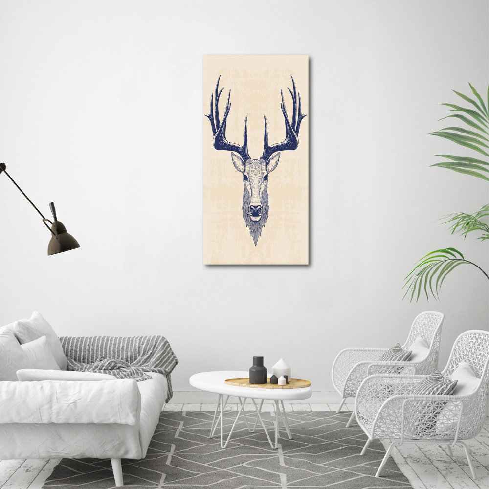 Tableau toile imprimée Tête de cerf