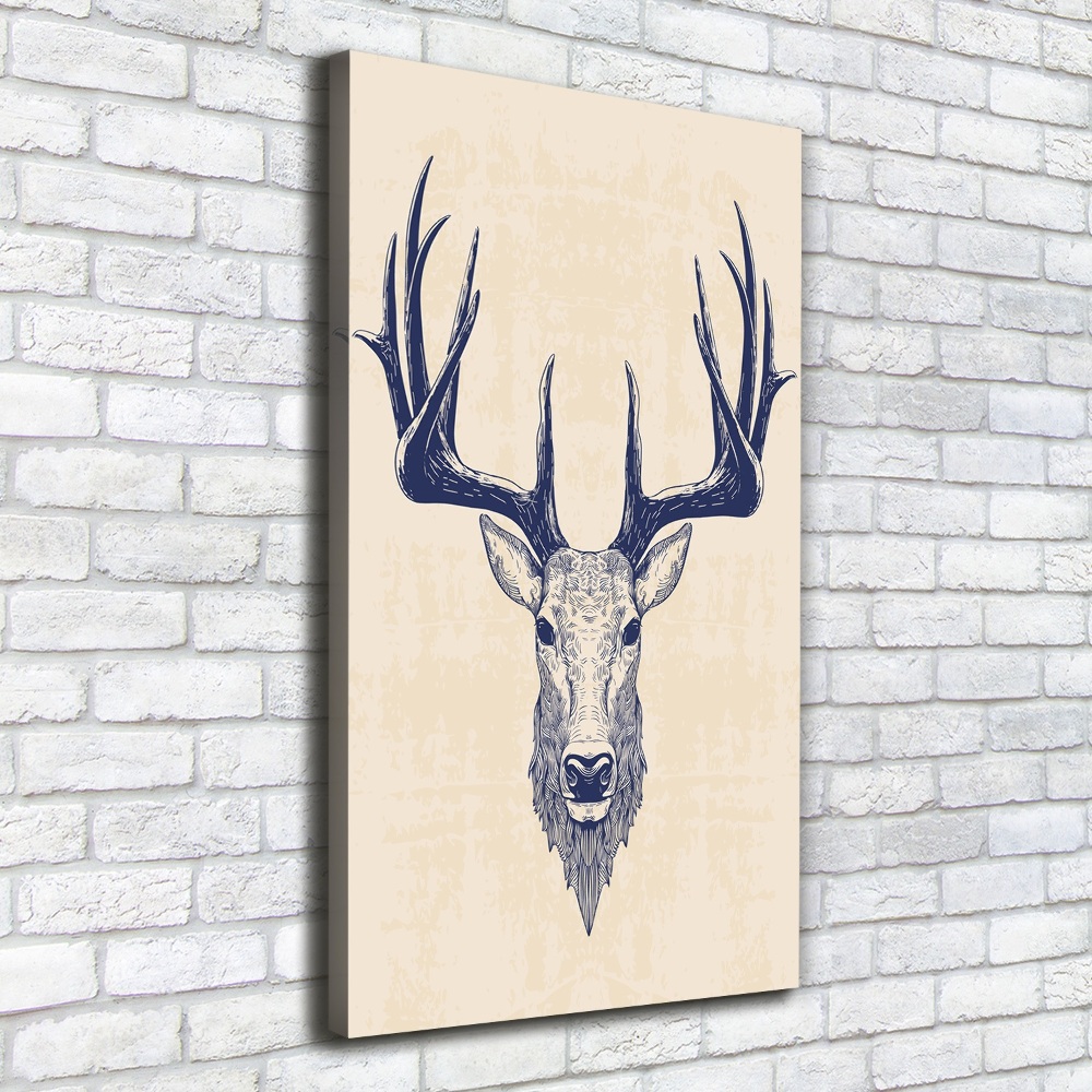 Tableau toile imprimée Tête de cerf