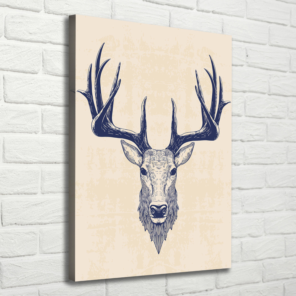 Tableau toile imprimée Tête de cerf