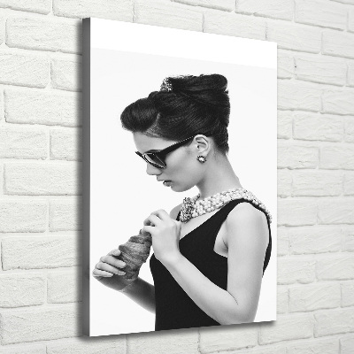 Tableau toile imprimée Femme en lunettes