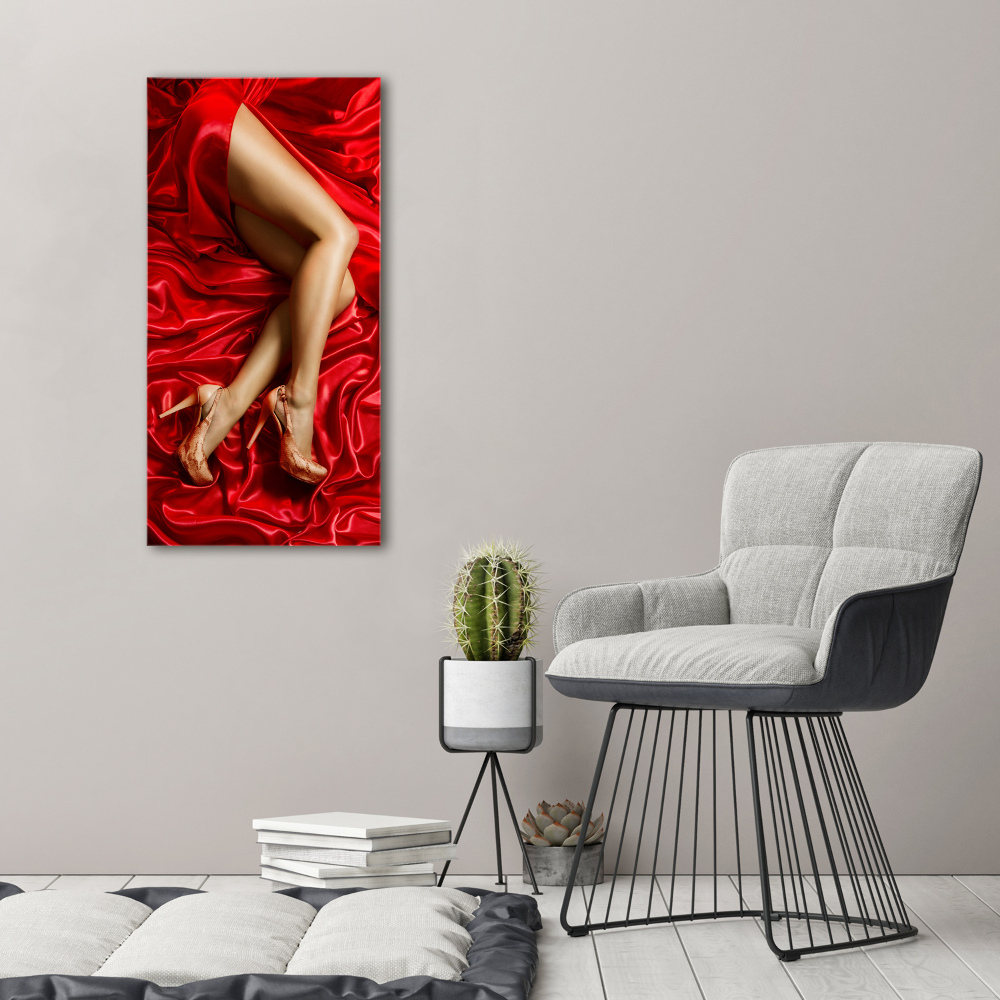 Tableau mural sur toile Jambes sur satin