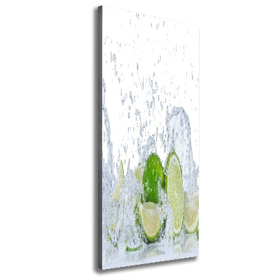 Tableau toile imprimée Citrons verts eau