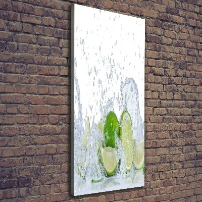 Tableau toile imprimée Citrons verts eau