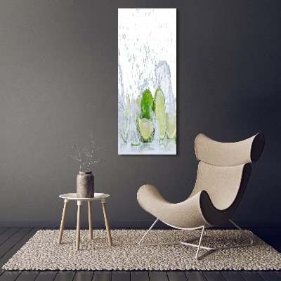 Tableau toile imprimée Citrons verts eau