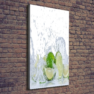 Tableau toile imprimée Citrons verts eau