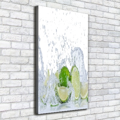 Tableau toile imprimée Citrons verts eau