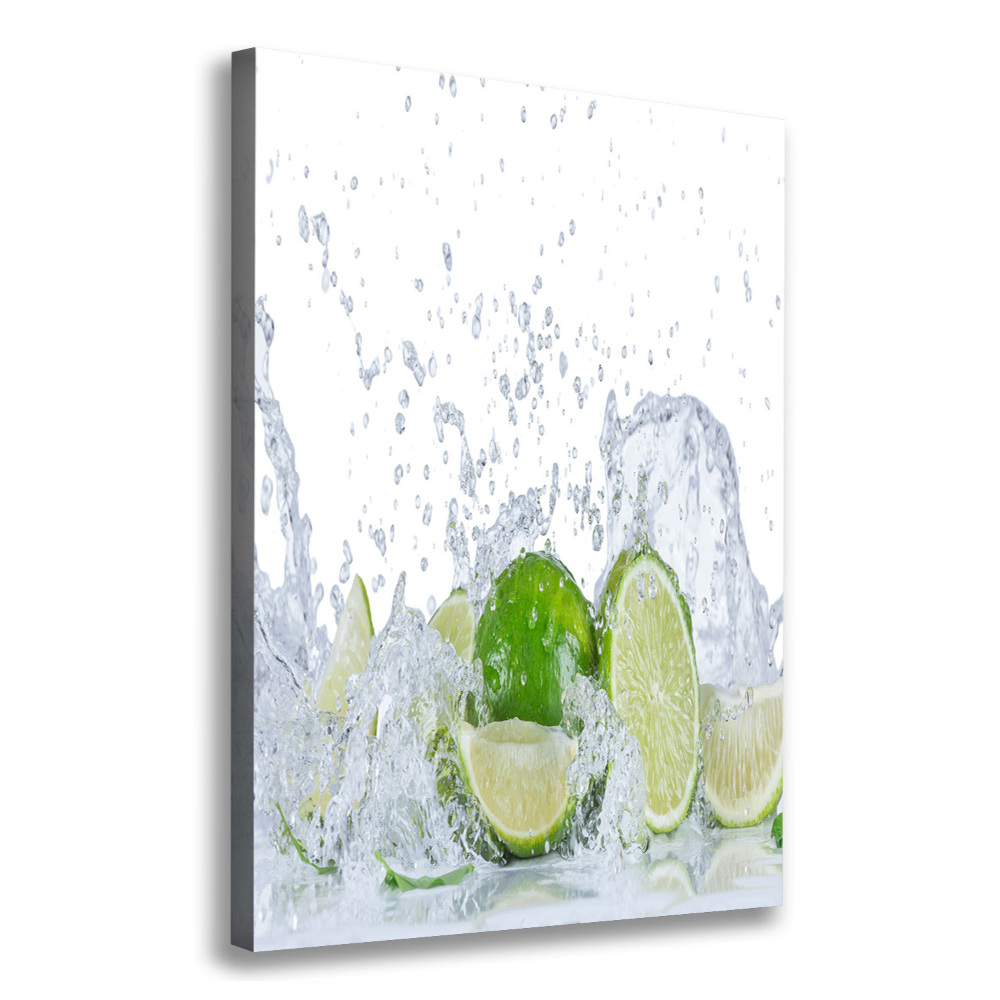 Tableau toile imprimée Citrons verts eau