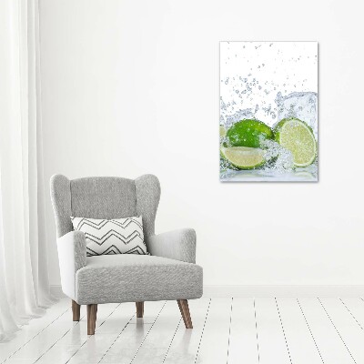 Tableau toile imprimée Citrons verts eau