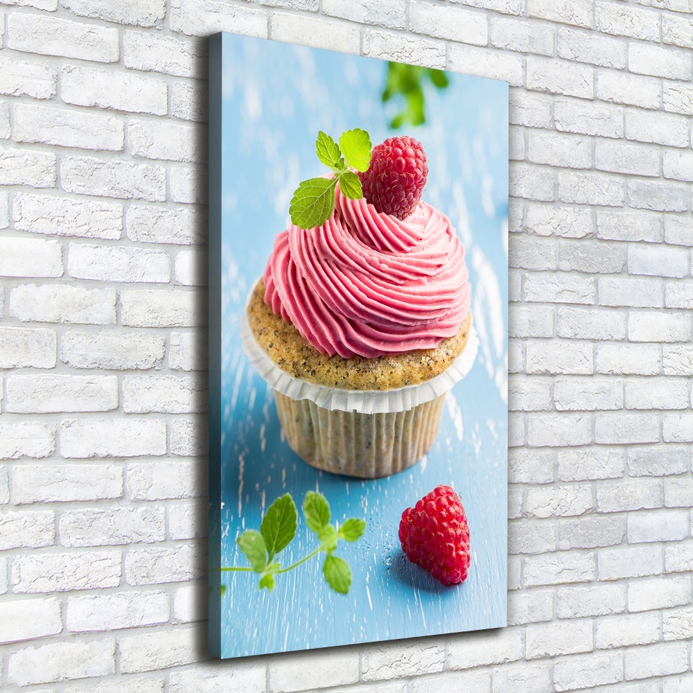 Tableau toile imprimée Cupcake aux framboises