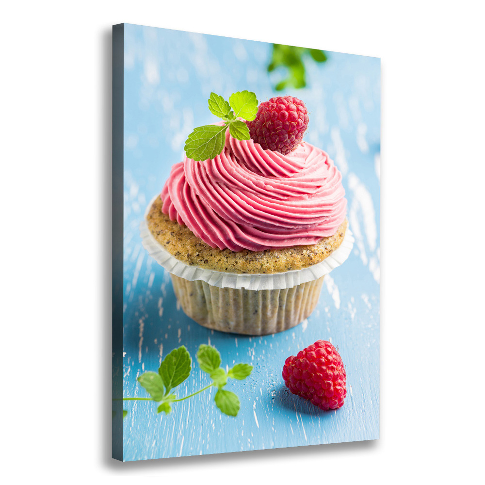 Tableau toile imprimée Cupcake aux framboises