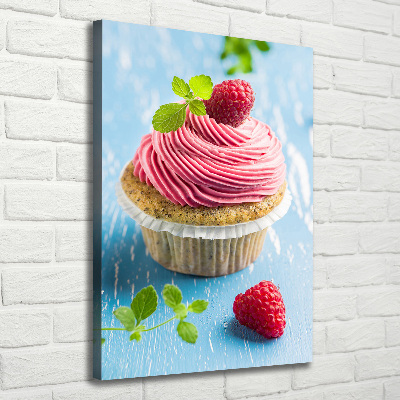 Tableau toile imprimée Cupcake aux framboises