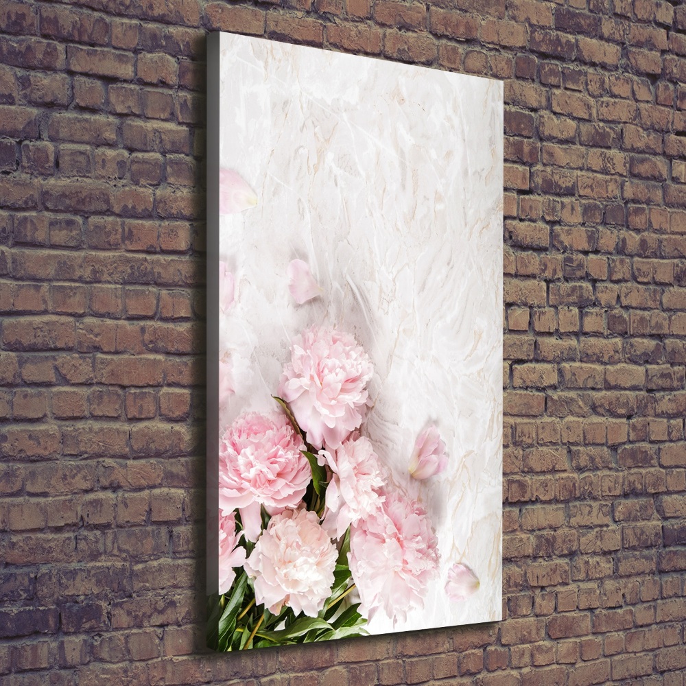 Tableau mural sur toile Pivoines marbrées