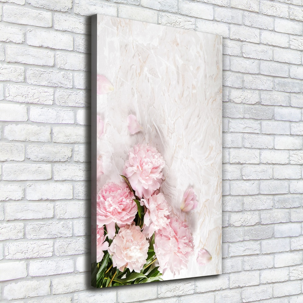 Tableau mural sur toile Pivoines marbrées