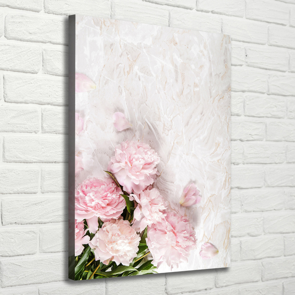 Tableau mural sur toile Pivoines marbrées