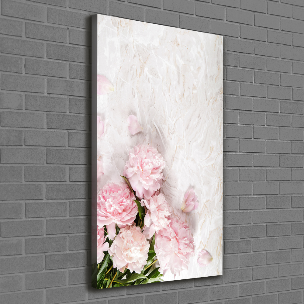 Tableau mural sur toile Pivoines marbrées