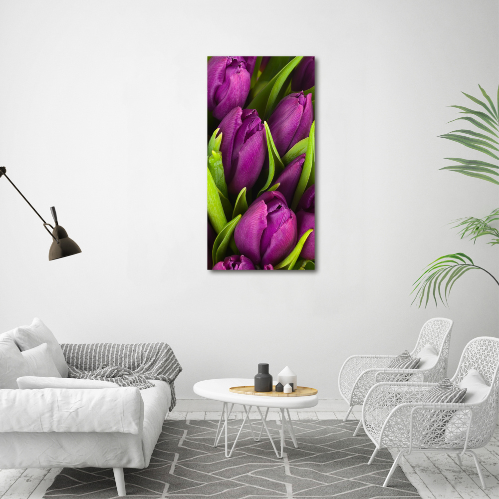 Tableau sur toile Tulipes mauves